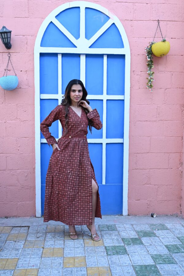 BAGRU HANDBLOCK PRINTED DRESS - Image 3