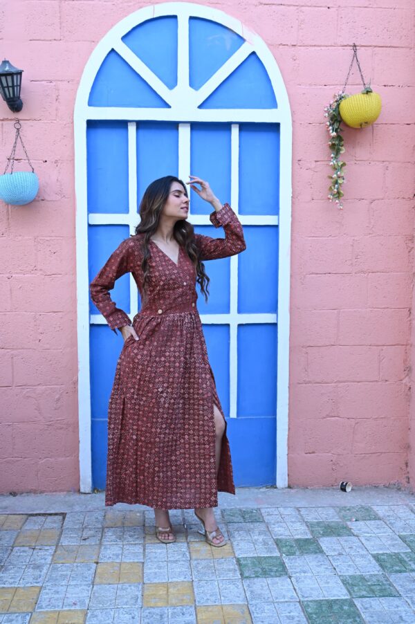 BAGRU HANDBLOCK PRINTED DRESS - Image 2