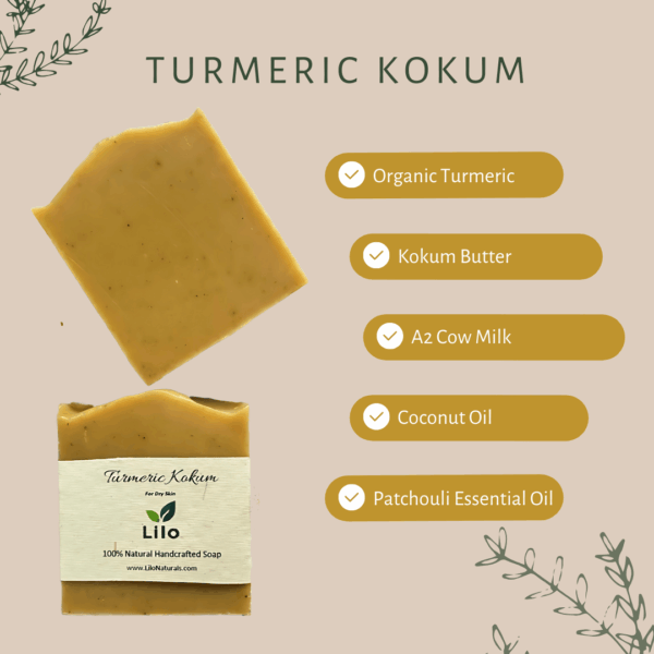 Turmeric Kokum | For Dry Skin | Organic Turmeric Powder | Kokum Butter | Fresh A2 Cow Milk | Coconut Oil | Lavender - Image 2