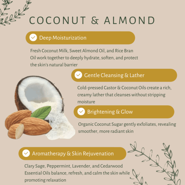 Coconut & Almond | For Oily Skin | Fresh Coconut Milk | Sweet Almond Oil | Coconut Sugar | Cold Pressed Coconut Oil - Image 3