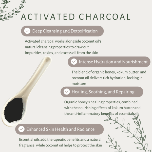 Activated Charcoal | For Oily Skin | Activated Charcoal | Organic Wild Forest Honey | Kokum Butter | Cold Pressed Coconut Oil - Image 3