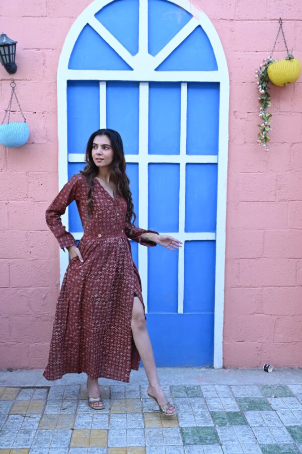 BAGRU HANDBLOCK PRINTED DRESS - Image 4