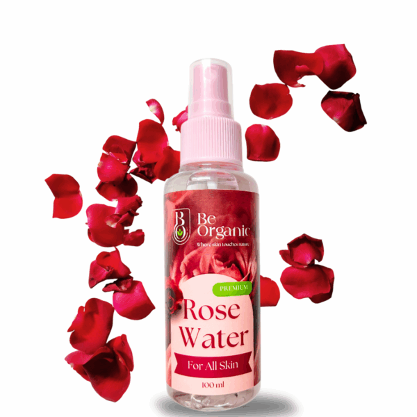 Be Organic rose water bottle – natural toner and hydrating face mist