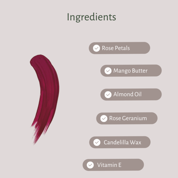 Lip Balm (Gulab) | Mango Butter | Almond Oil | Vitamin E Oil - Image 3