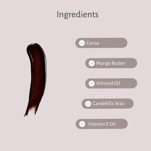 Lip Balm (Chocolate) | Cocoa | Mango Butter | Almond Oil | Vitamin E Oil - Image 3