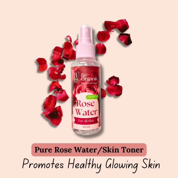 Be Organic rose water bottle – natural toner and hydrating face mist