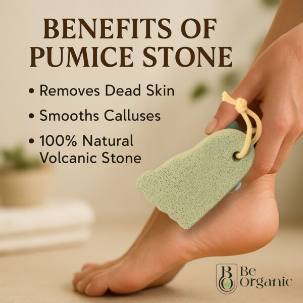 Be Organic Foot-Shaped Pumice Stone for Cracked Heels and Dead Skin Removal – Natural Foot Scrubber - Image 5