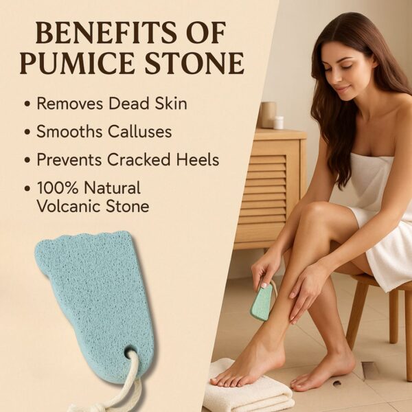 Be Organic Foot-Shaped Pumice Stone for Cracked Heels and Dead Skin Removal – Natural Foot Scrubber - Image 2