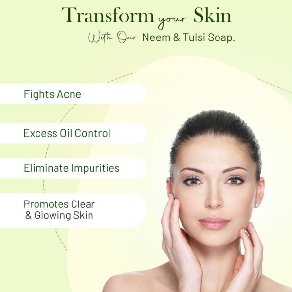 Beautimania Anti Acne Soap for Clear Skin- pack of 2 | Anti Acne & Pimple Cleansing Bar for Face and Body with Tea Tree oil, Tulsi & Neem Acne Soap for Face & Body - Image 4