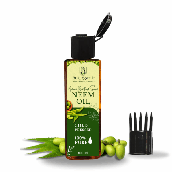 100% Pure Cold Pressed Neem Oil Bottle – Natural Dandruff Remedy, Hair & Skin Treatment
