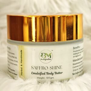 Beautimania Saffro-Shine , Emulsified Body Butter l Herbal moisturizer for deep hydration without stickiness