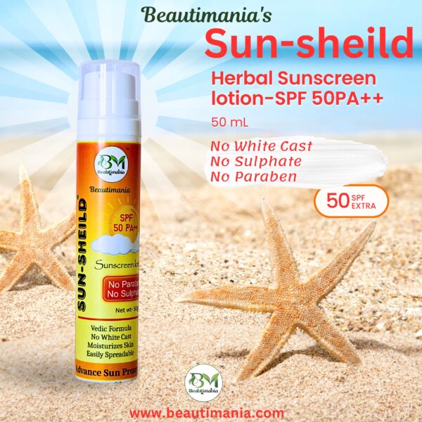 Beautimania Sun-Sheild Lotion spf 50 PA++ 50ml I Sunscreen for Oily Skin and Dry Skin l Moisturizer for Face Spf 50 Sunscreen for Men and Women - Image 3